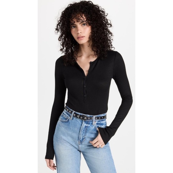 rag & bone Tops - Rag & Bone The Rib Knit Henley NEW